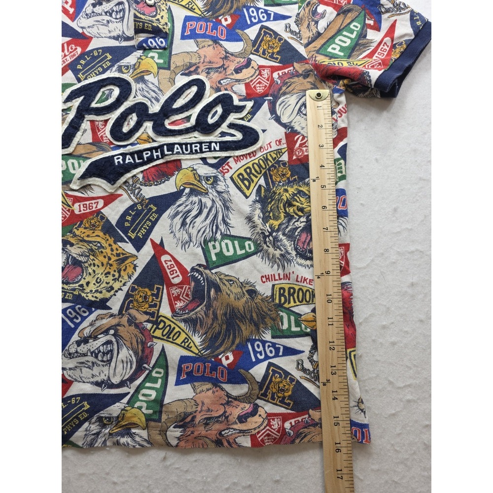 Polo Ralph Lauren Men's Collegiate Multicolor Banner & Mascot Polo Shirt. Size M - Picture 5 of 8